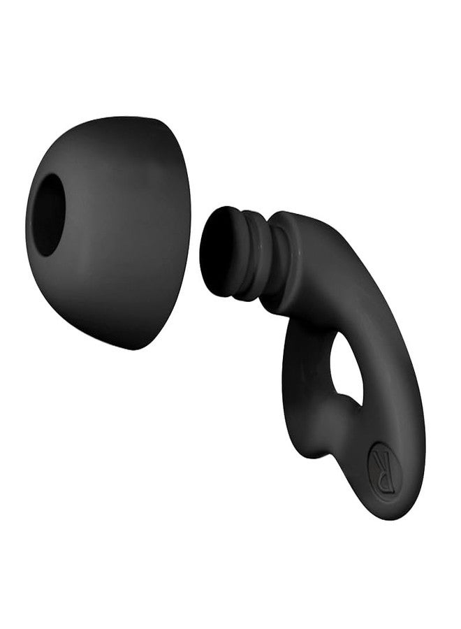OHOO Ear Plugs for Sleep 32dB Noise Reduction Soft Comfy Reusable Silicone Earplugs for Work Travel Study Hearing Protection (Black, Heart) - Image 2